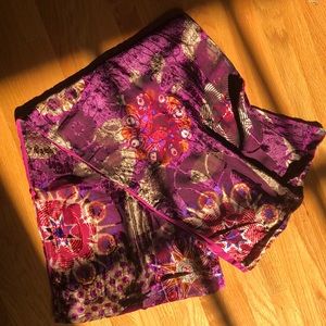 Purple & Fuchsia Pink Burnout Velvet Scarf